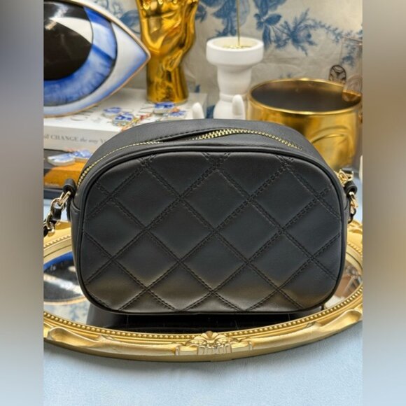 🆕 TORY BURCH 🧿 NWOT Savannah Chain Link Camera Bag Black Leather AUTHENTICATED - Picture 8 of 16